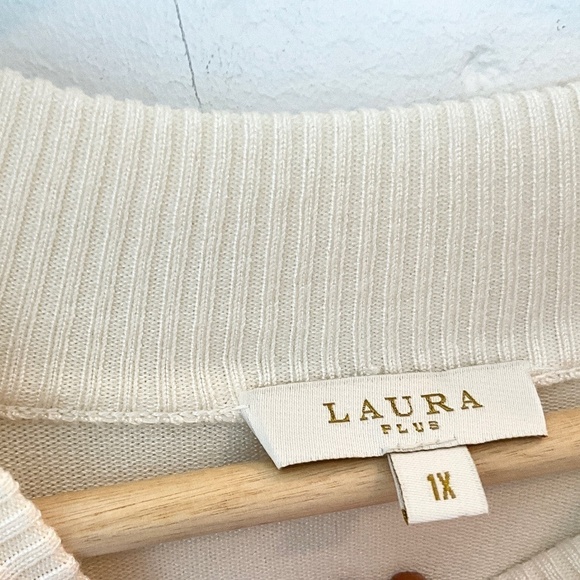 Laura Plus Sweater knit Viscose Ivory Vanilla Ecru Cream Plus size 1X - Picture 6 of 13